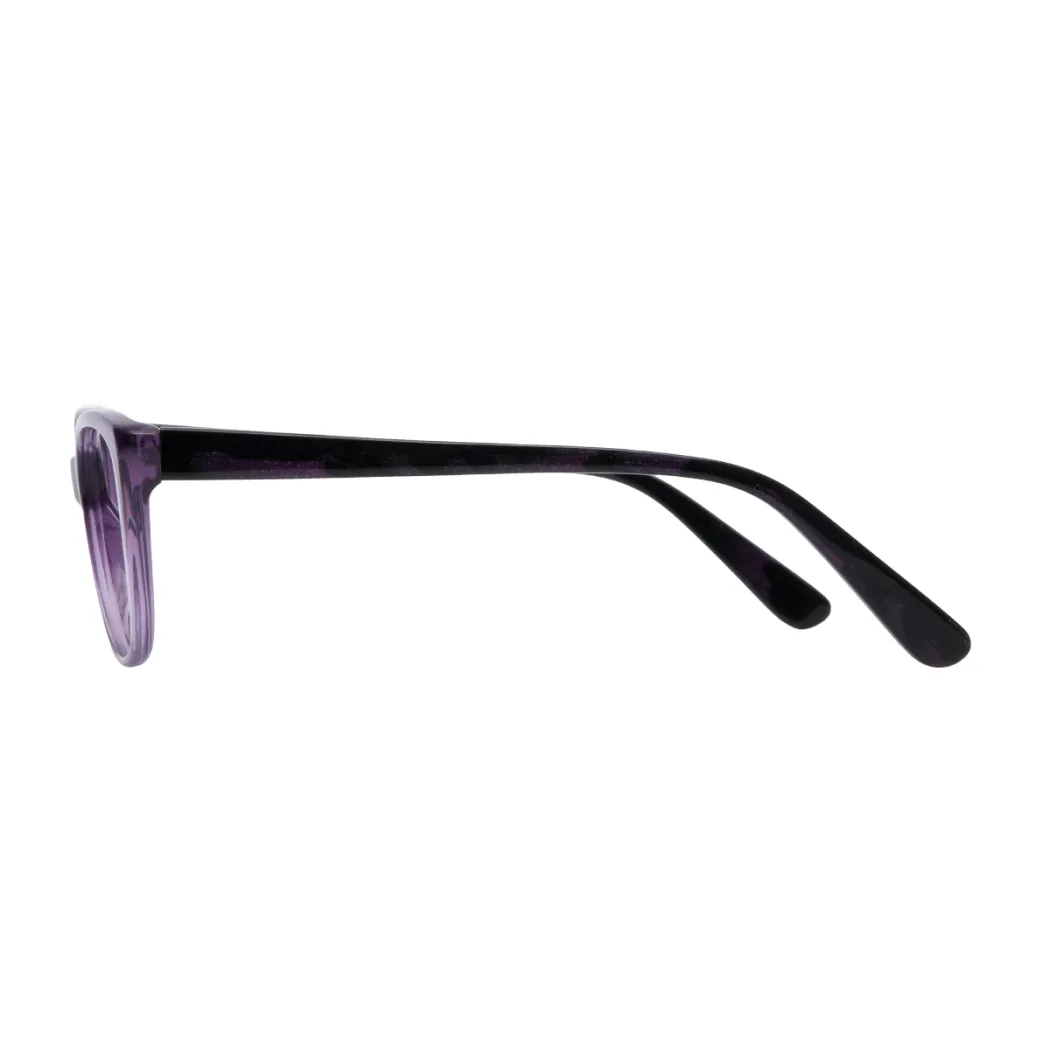 Square Transparent Purple Eyeglasses