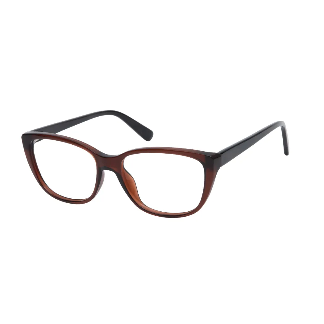 Square Transparent Brown Eyeglasses