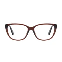 Square Transparent Brown Eyeglasses