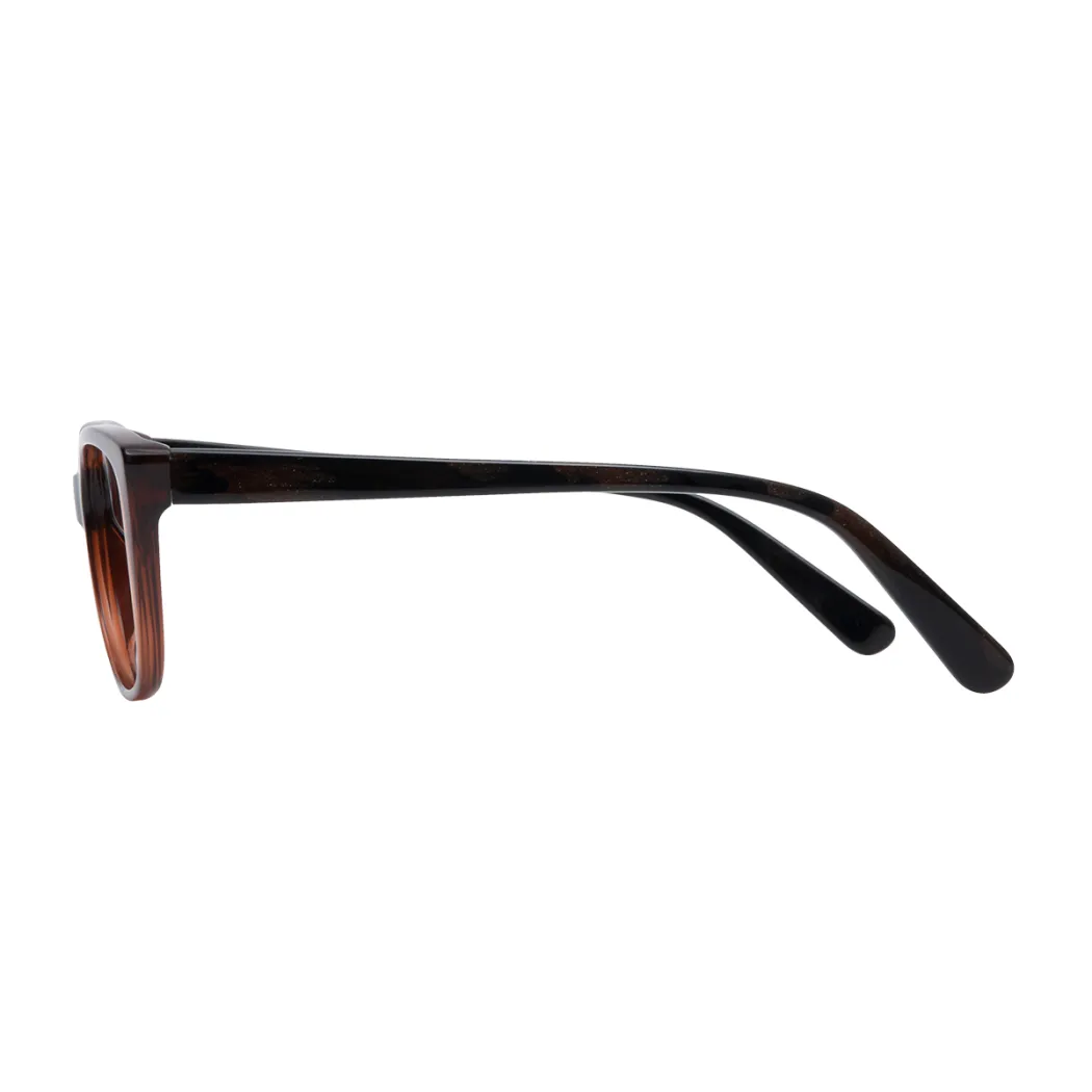 Square Transparent Brown Eyeglasses