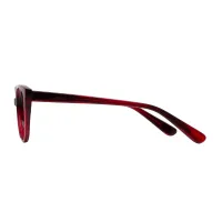 Oval Transparent Red Eyeglasses