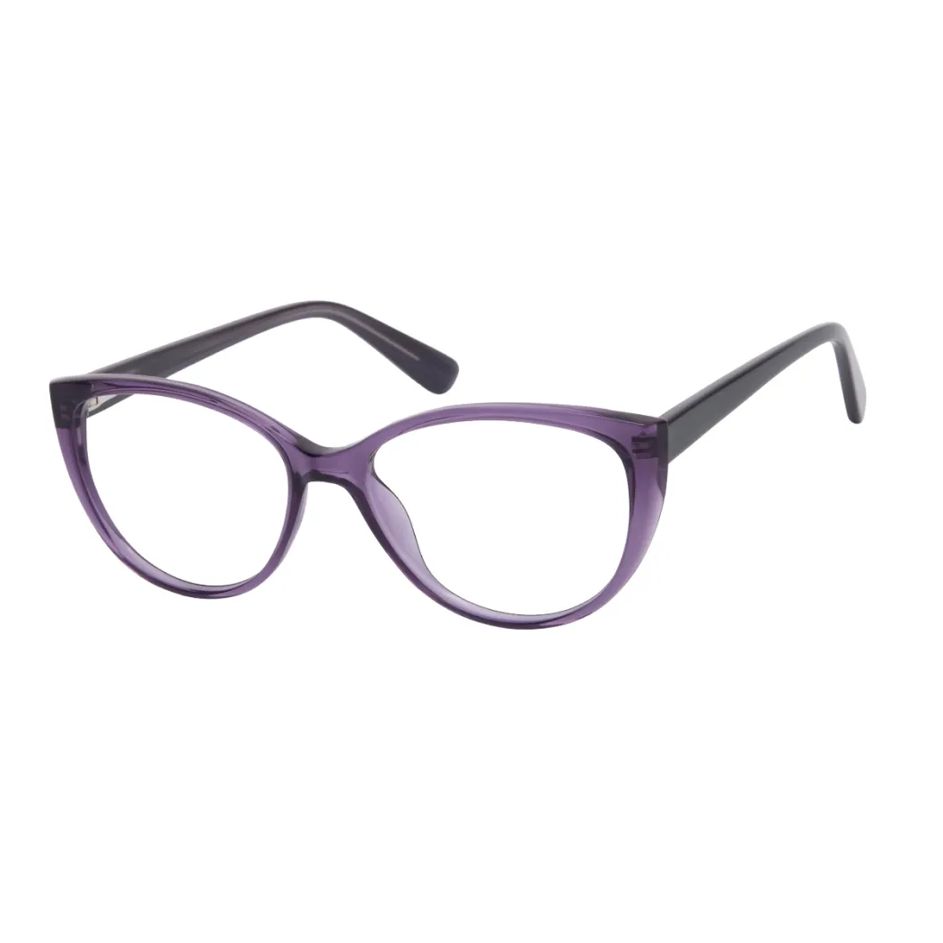 Oval Transparent Purple Eyeglasses