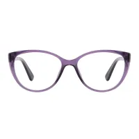 Oval Transparent Purple Eyeglasses
