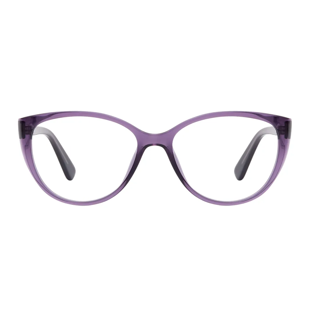 Oval Transparent Purple Eyeglasses