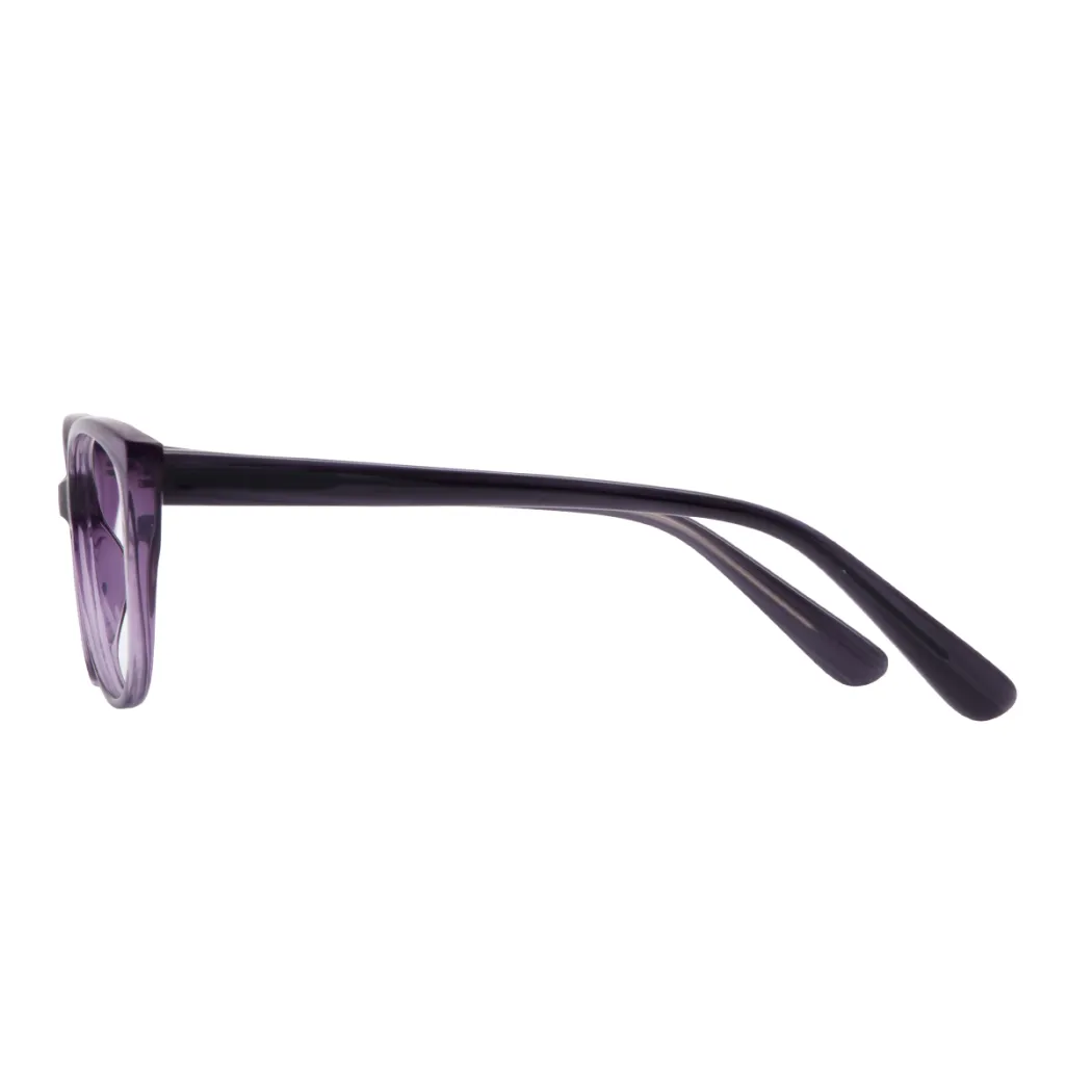 Oval Transparent Purple Eyeglasses