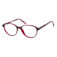 Oval Red Eyeglasses