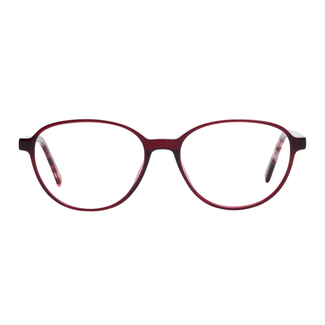 Oval Red Eyeglasses