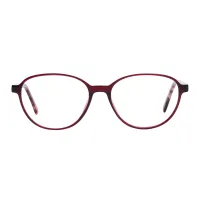 Oval Red Eyeglasses