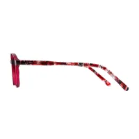 Oval Red Eyeglasses