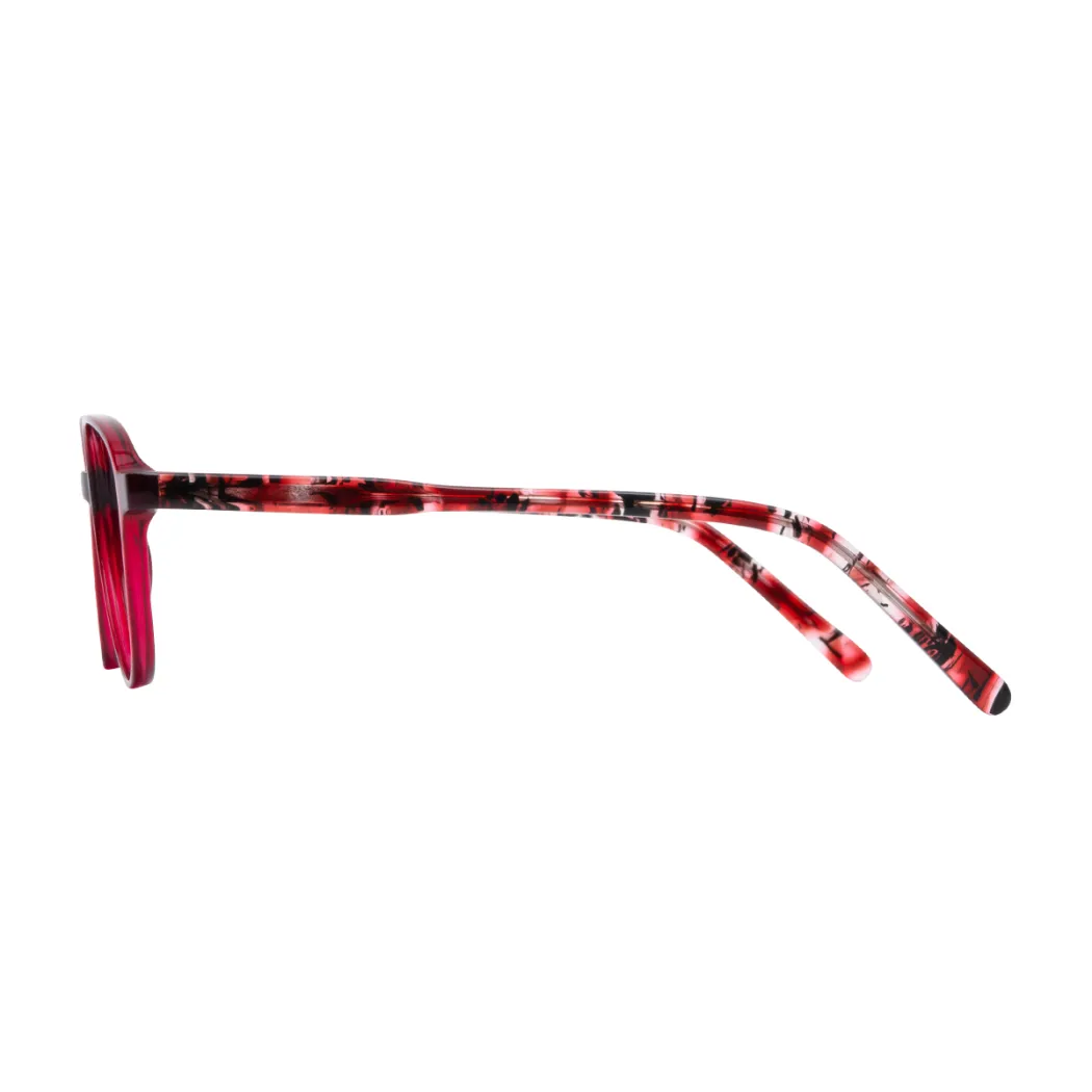 Oval Red Eyeglasses