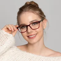 Square Red Eyeglasses