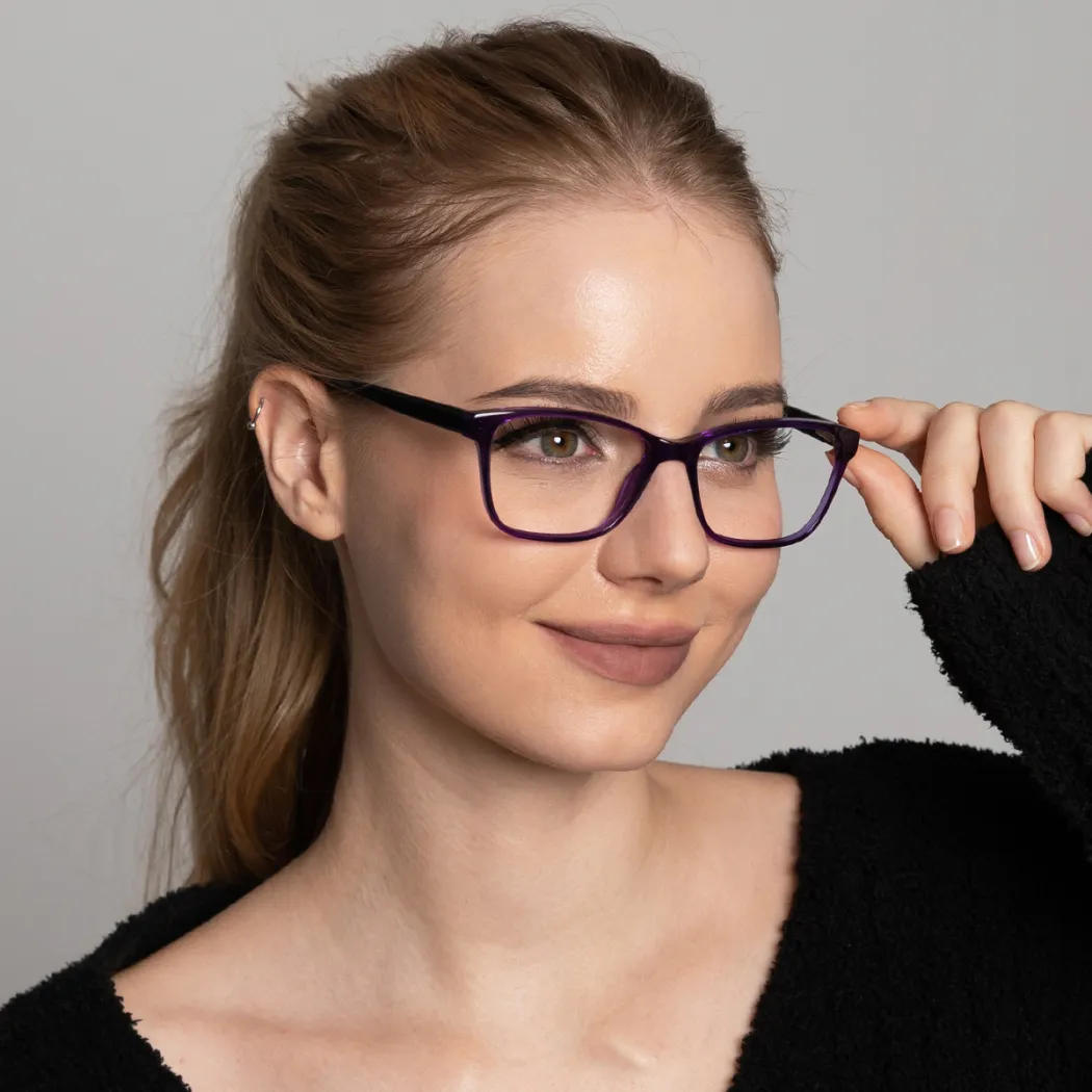 Square Purple Eyeglasses