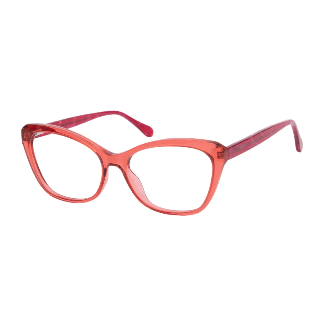 Cat-eye Transparent Red Eyeglasses