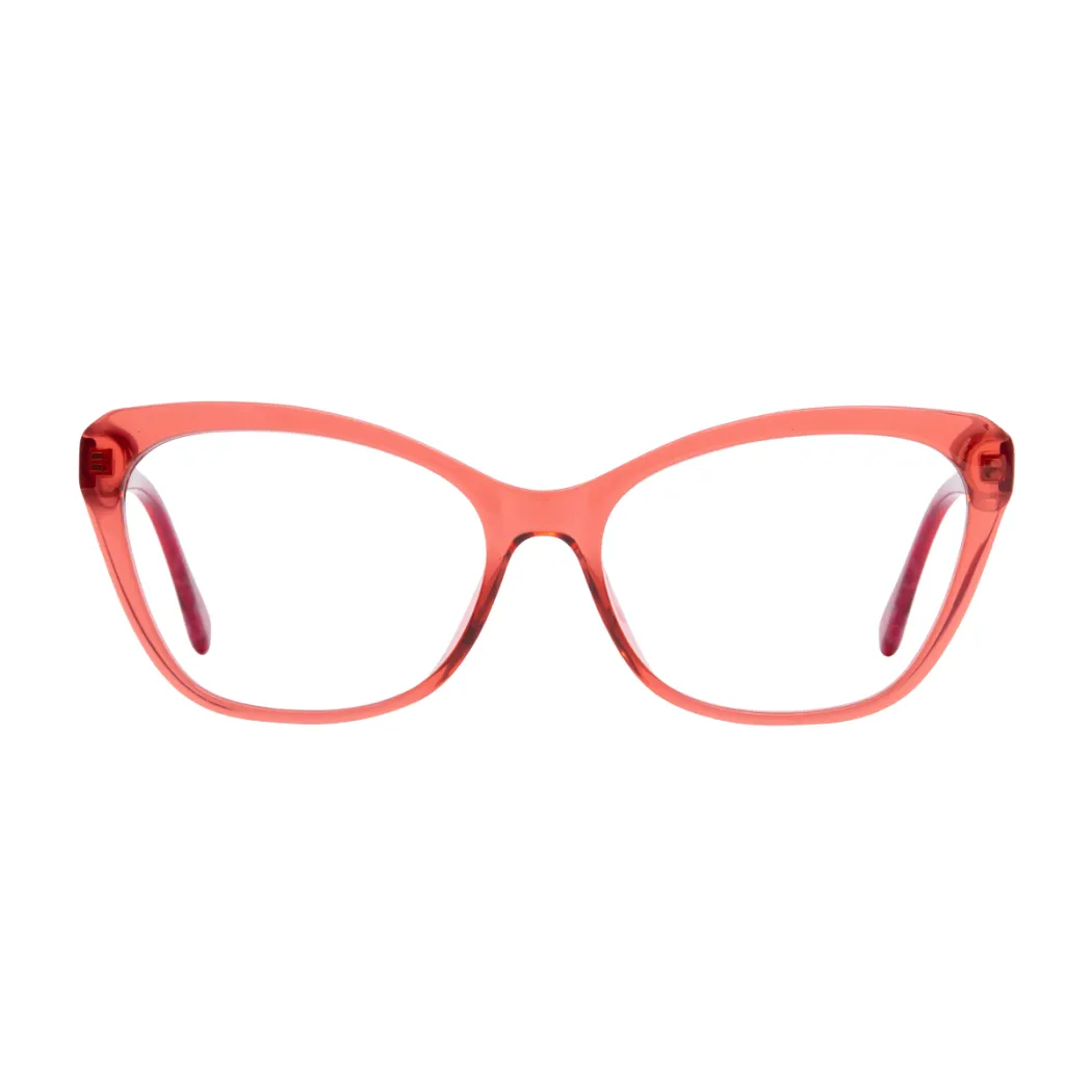 Cat-eye Transparent Red Eyeglasses