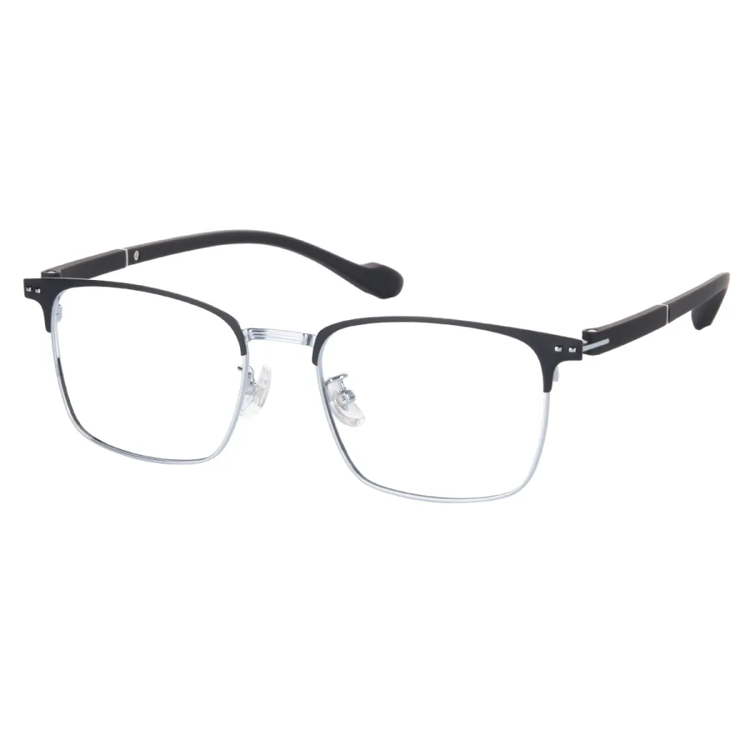 Rectangle Black Silver Eyeglasses