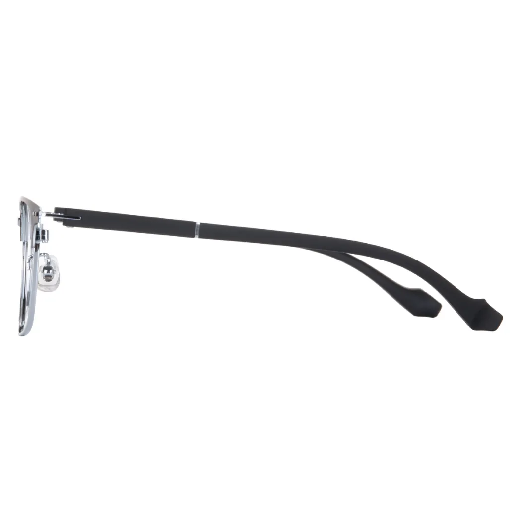 Rectangle Black Silver Eyeglasses