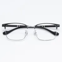Rectangle Black Silver Eyeglasses