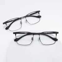 Rectangle Black Silver Eyeglasses