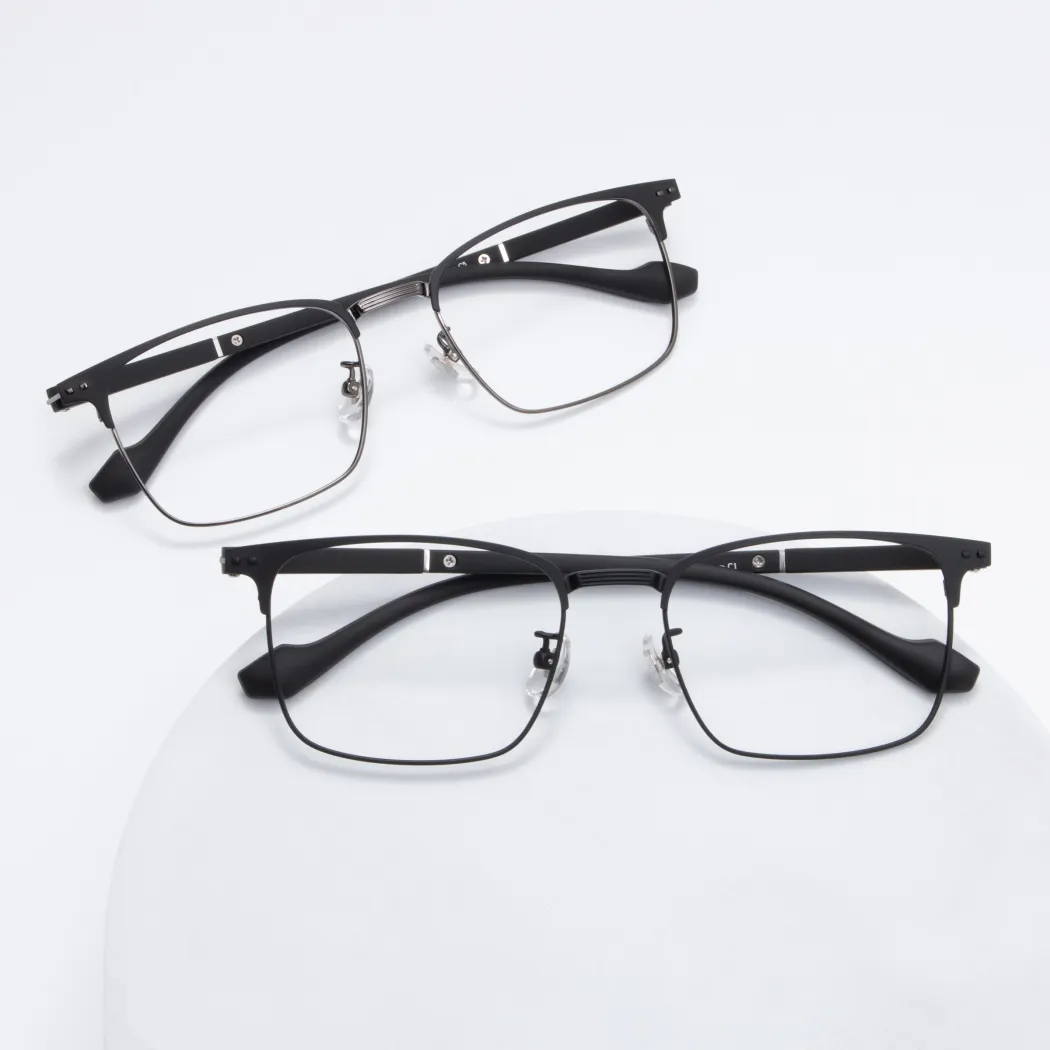 Rectangle Black Silver Eyeglasses