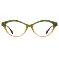 Cat-eye Green/Orange Eyeglasses