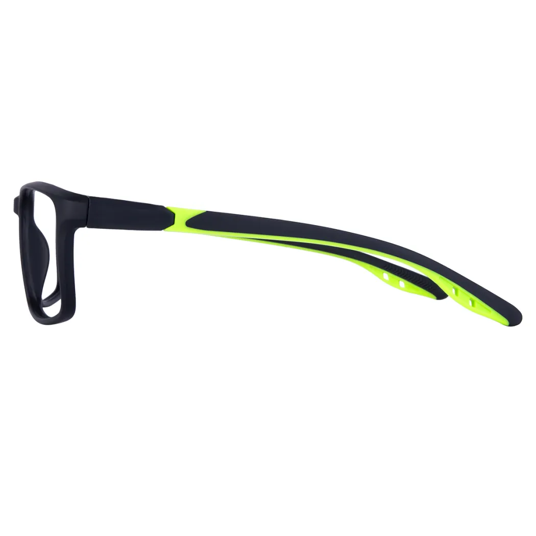 Rectangle Black/Green Eyeglasses