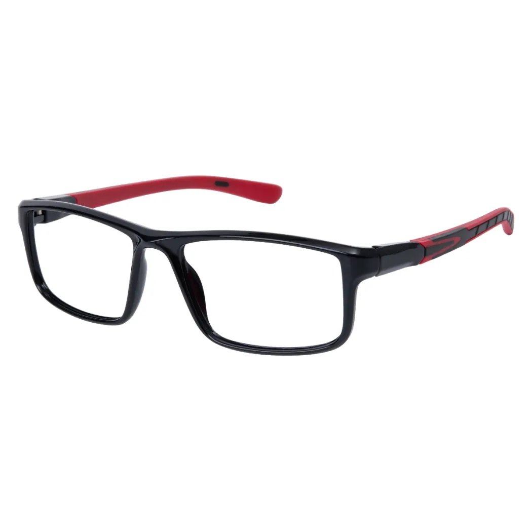 Rectangle Black/Red Eyeglasses