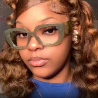 Square Dark Green Eyeglasses