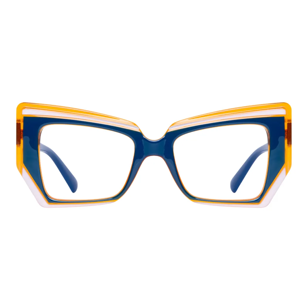 Cat-eye Orange/Blue Eyeglasses