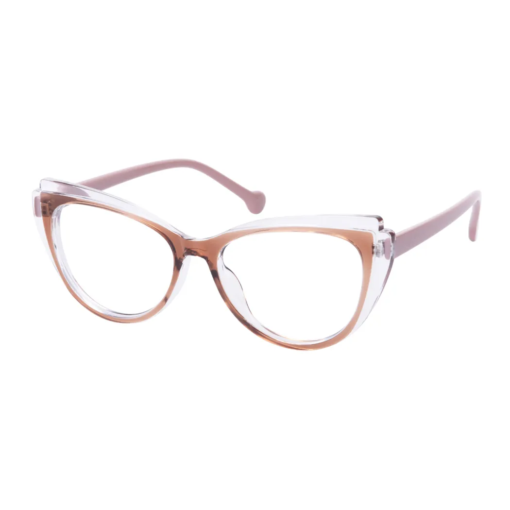 Cat-eye Brown/Clear Eyeglasses