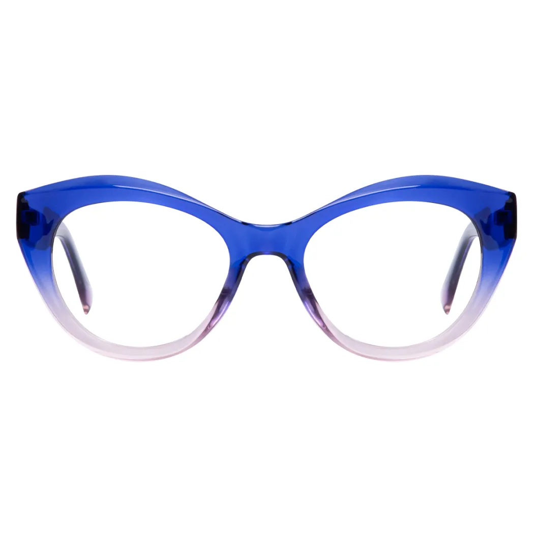 Cat-eye Transparent Blue Eyeglasses