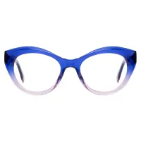 Cat-eye Transparent Blue Eyeglasses