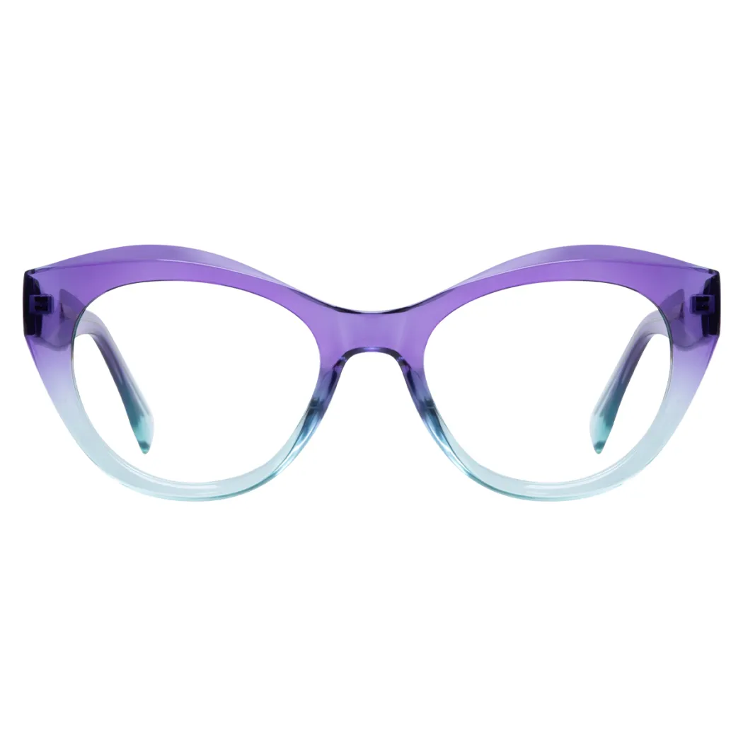 Cat-eye Transparent Purple Eyeglasses
