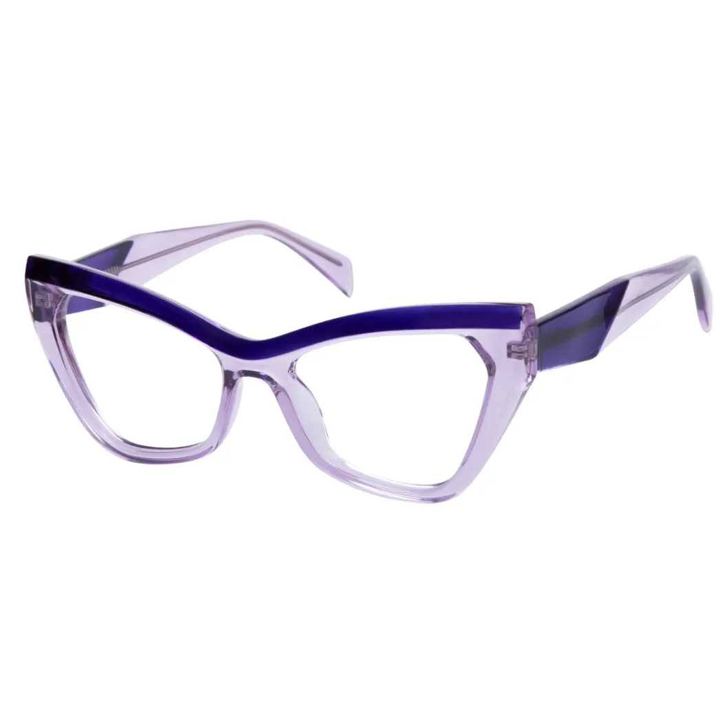 Cat-eye Transparent Purple Eyeglasses