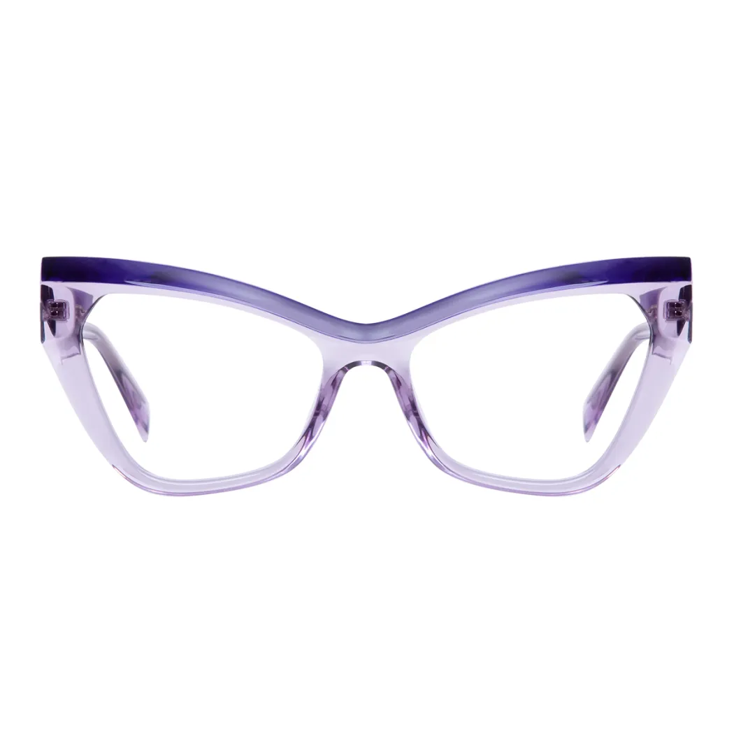 Cat-eye Transparent Purple Eyeglasses