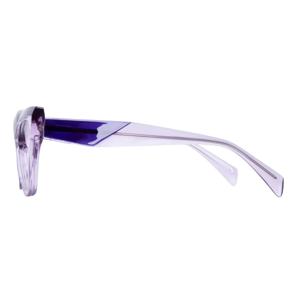 Cat-eye Transparent Purple Eyeglasses