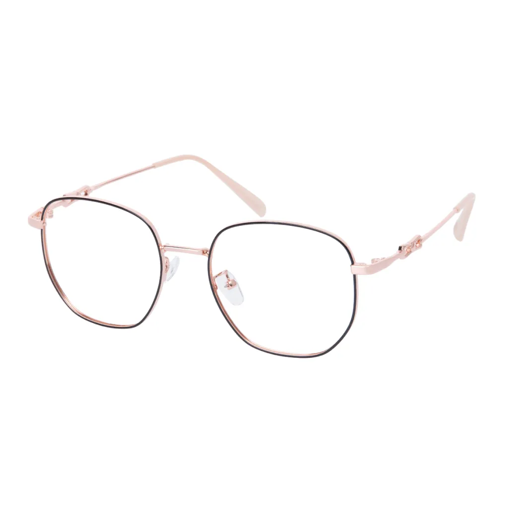 Square Black/Pink Gold Eyeglasses