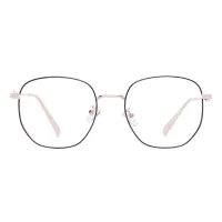 Square Black/Pink Gold Eyeglasses