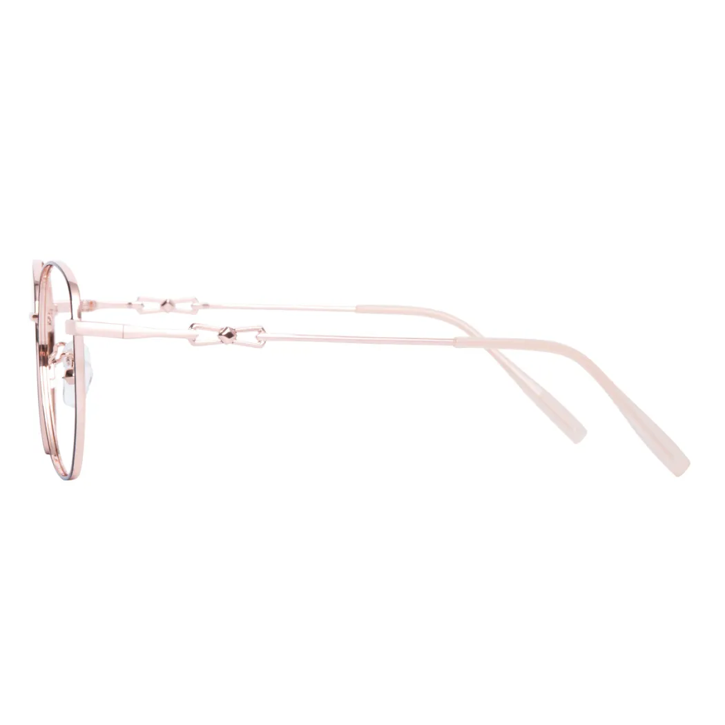 Square Black/Pink Gold Eyeglasses