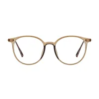Oval Transparent Green Eyeglasses