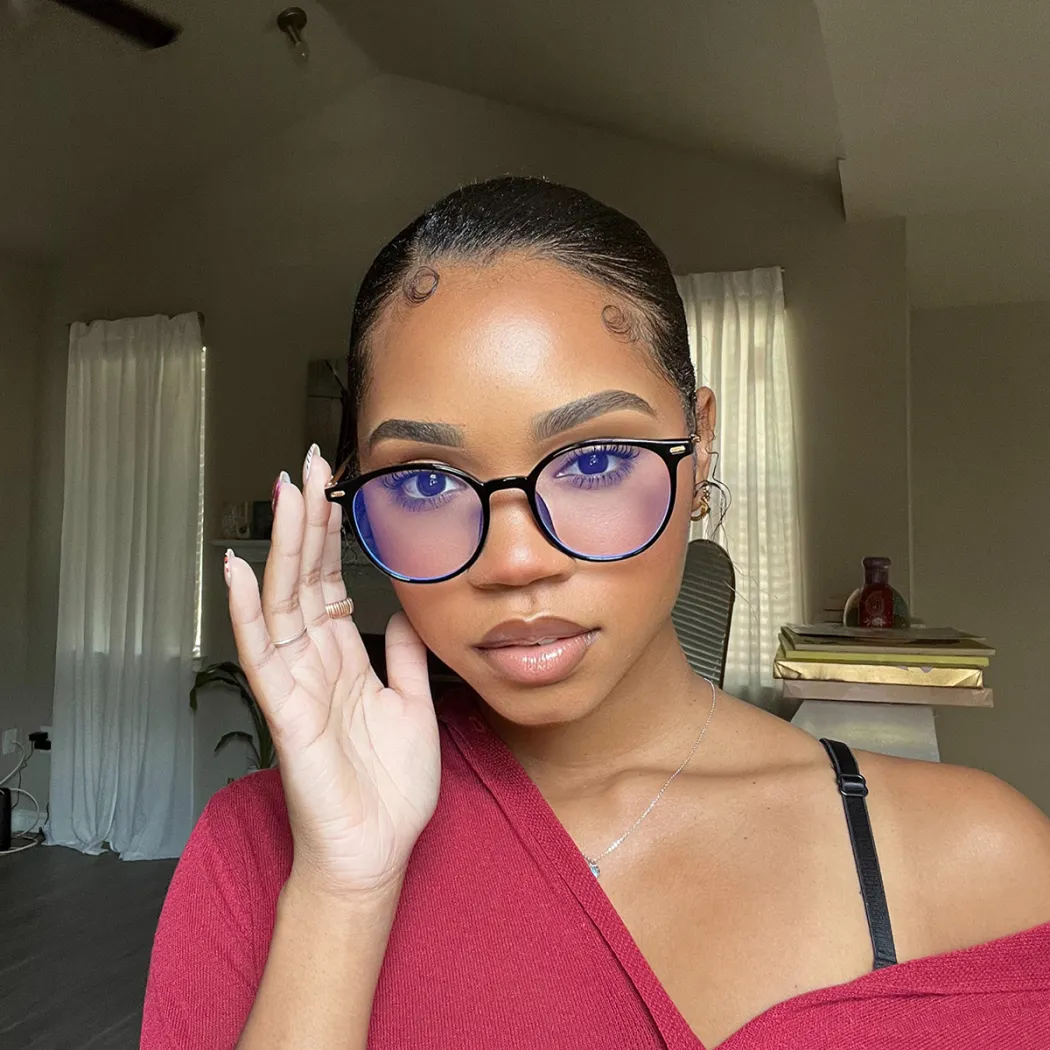 Oval Transparent Green Eyeglasses