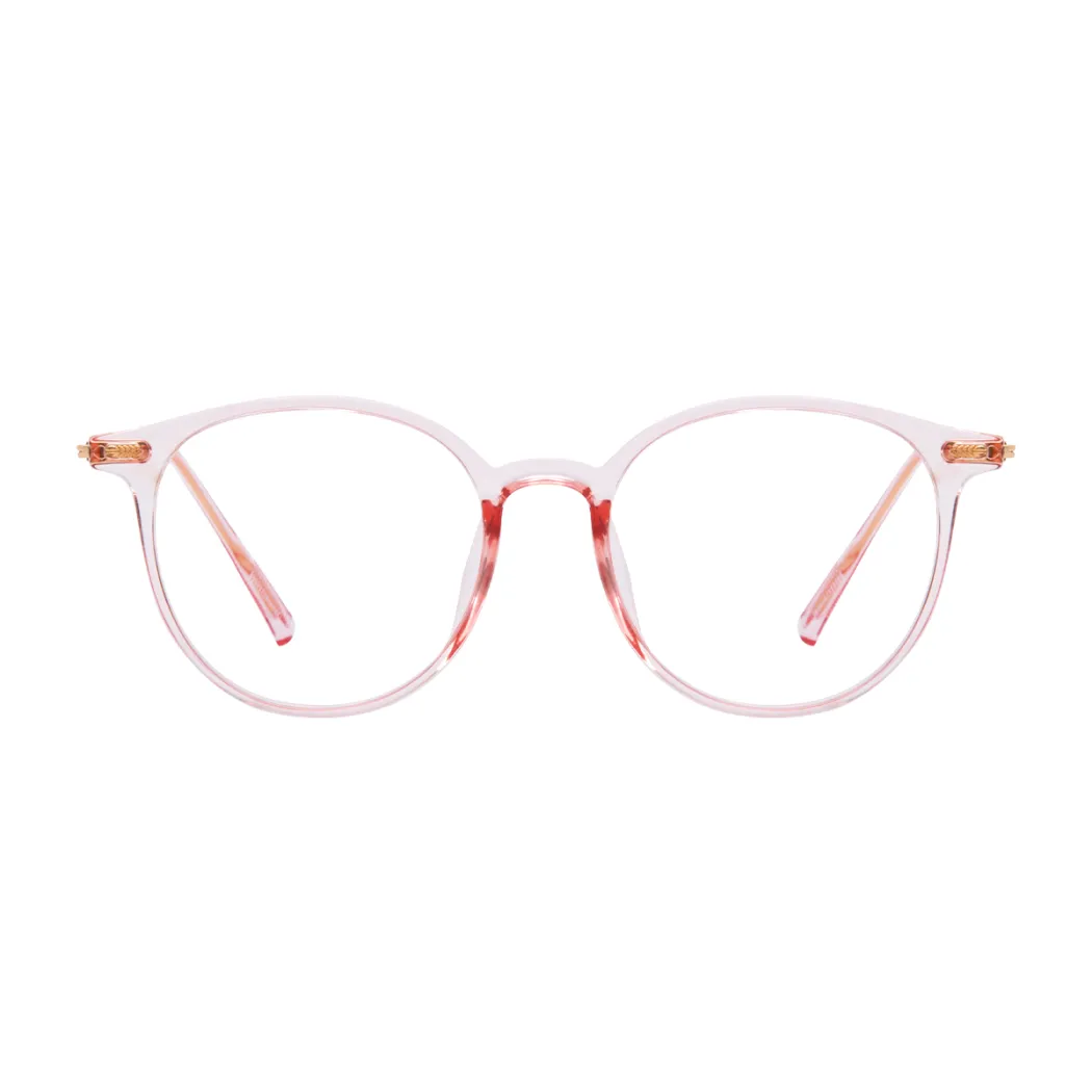 Oval Transparent Pink Eyeglasses