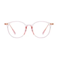 Oval Transparent Pink Eyeglasses