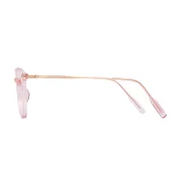 Oval Transparent Pink Eyeglasses