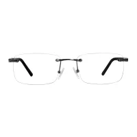 Rectangle Grey Eyeglasses