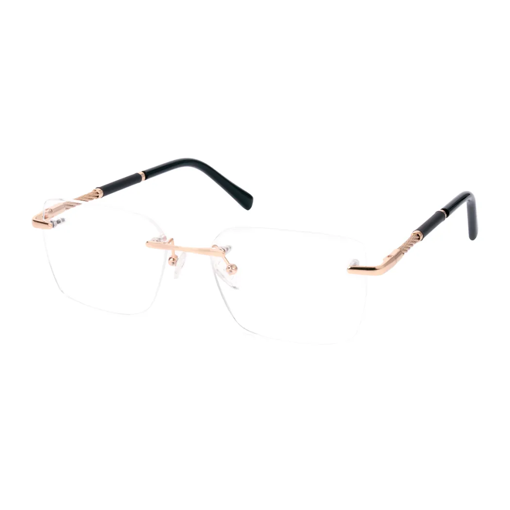 Rectangle Gold/Black Eyeglasses