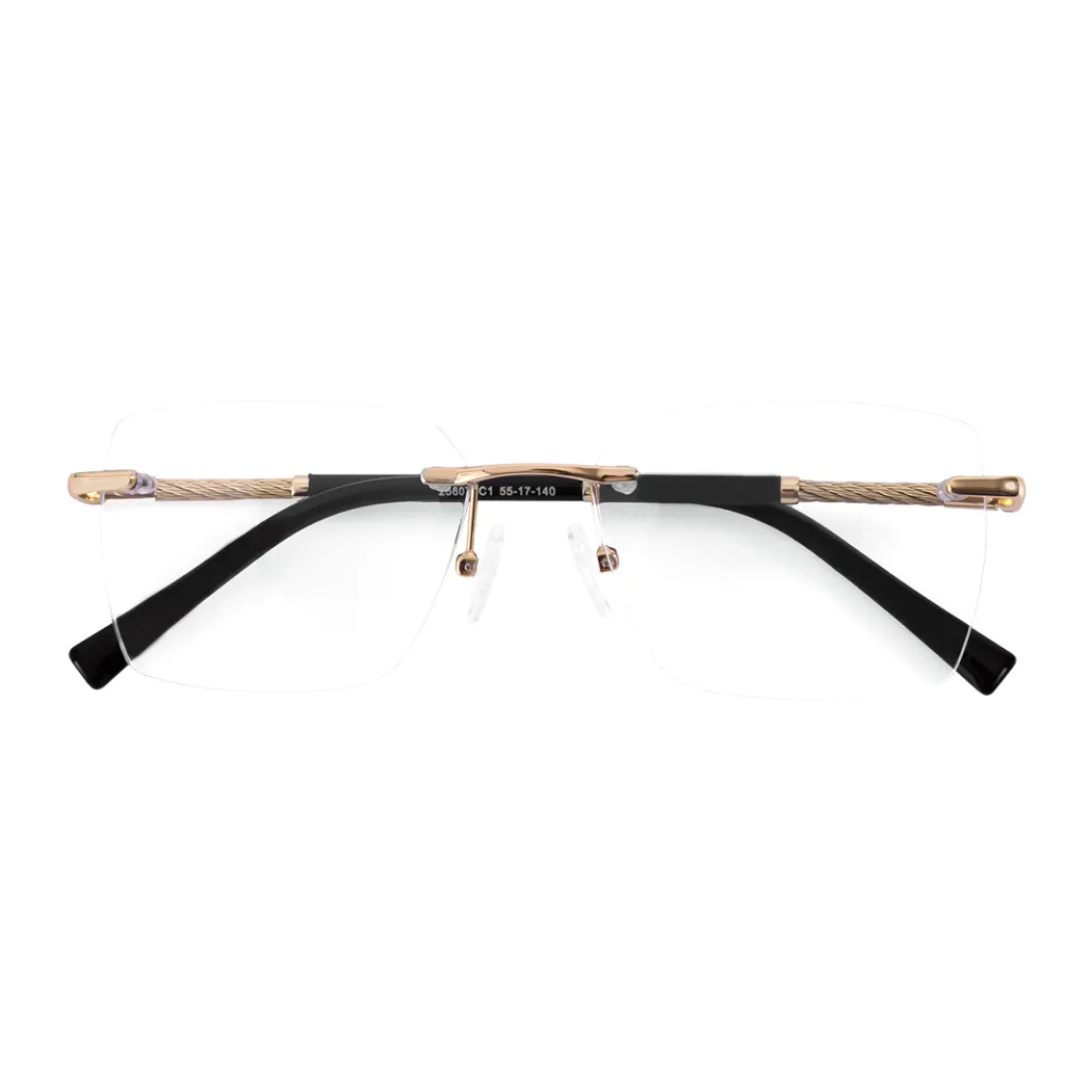 Rectangle Gold/Black Eyeglasses