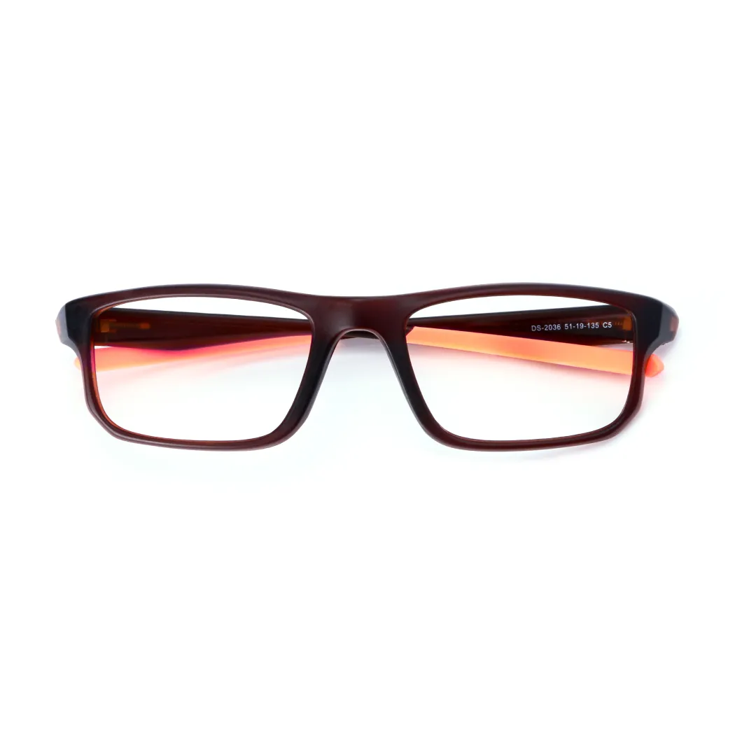 Rectangle Black/Orange Eyeglasses