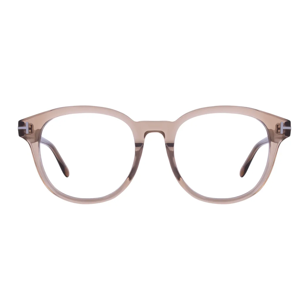 Square Transparent Brown Eyeglasses