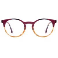 Oval Purple/Tortoiseshell Eyeglasses
