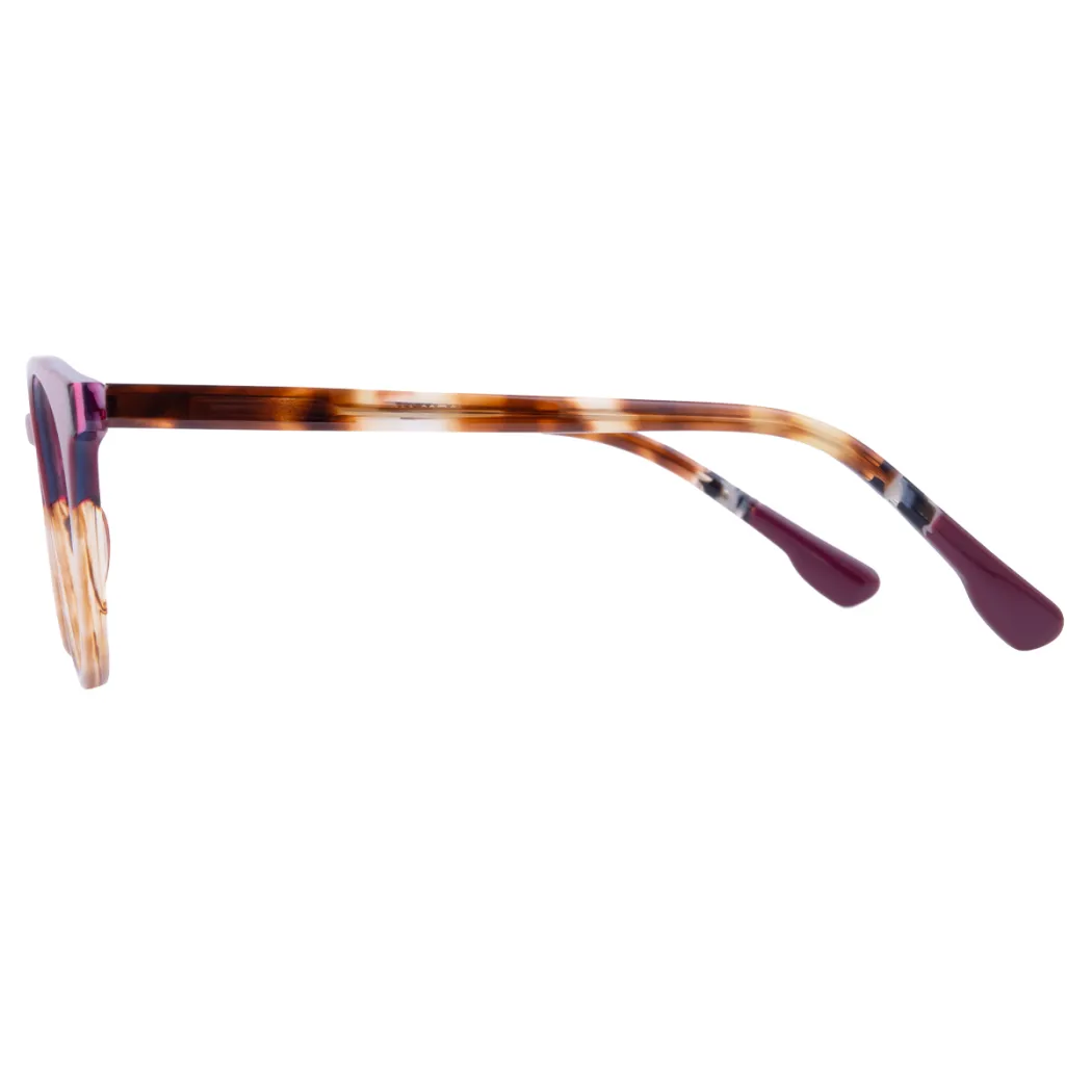 Oval Purple/Tortoiseshell Eyeglasses